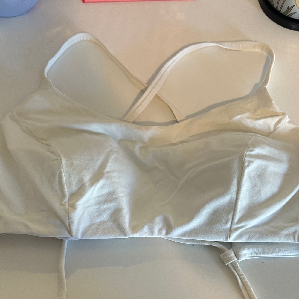 White Strappy Swimsuit Top